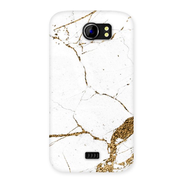 White and Gold Design Back Case for Micromax Canvas 2 A110