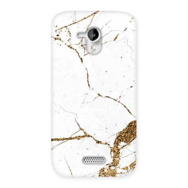 White and Gold Design Back Case for Micromax Canvas HD A116