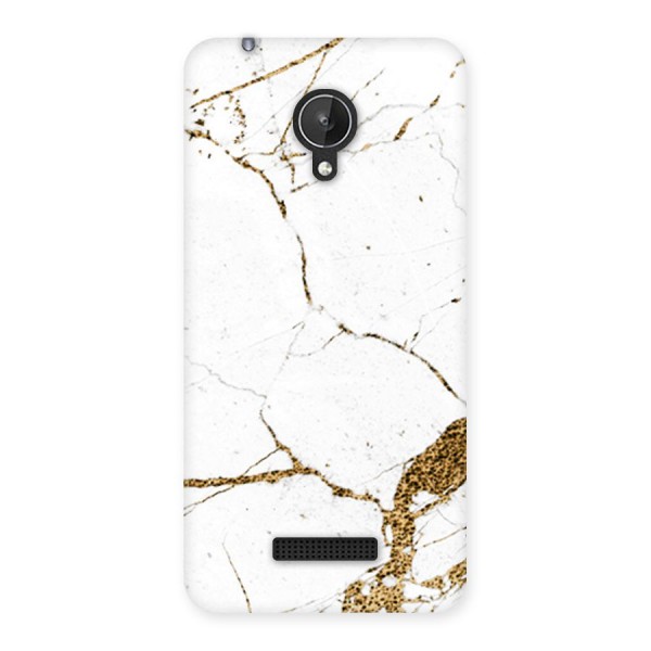 White and Gold Design Back Case for Micromax Canvas Spark Q380