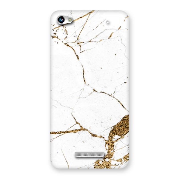 White and Gold Design Back Case for Micromax Hue 2
