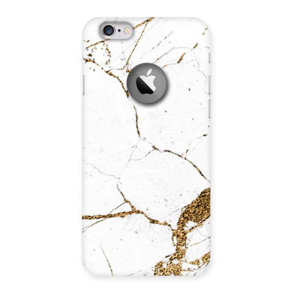 White and Gold Design Back Case for iPhone 6 Logo Cut