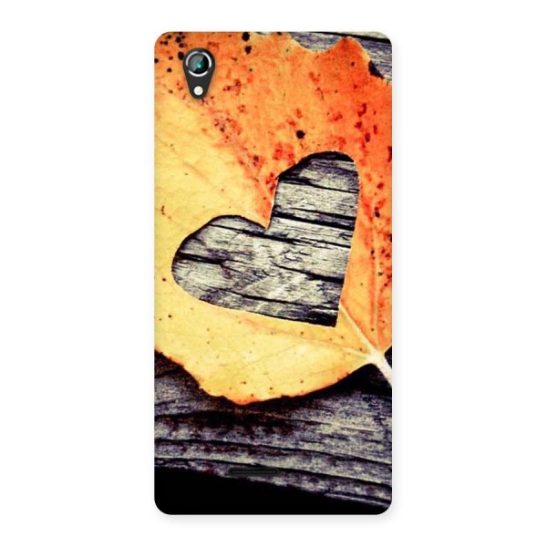 Wood Heart Leaf Back Case for Lava Iris 800