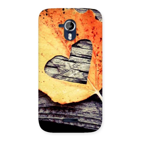 Wood Heart Leaf Back Case for Micromax Canvas Magnus A117