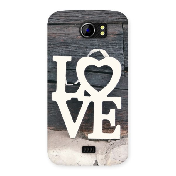 Wood Love Lock Back Case for Micromax Canvas 2 A110