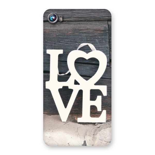 Wood Love Lock Back Case for Micromax Canvas Fire 4 A107