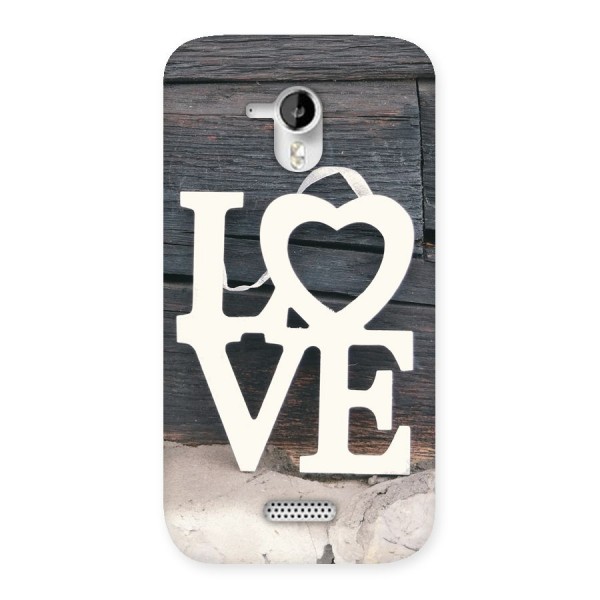 Wood Love Lock Back Case for Micromax Canvas HD A116
