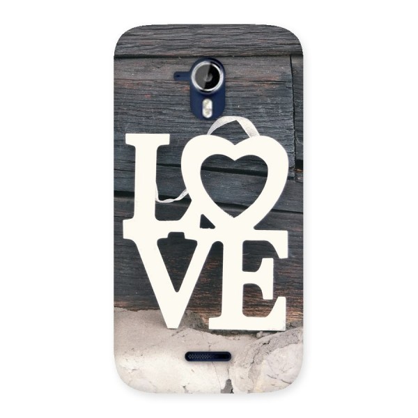 Wood Love Lock Back Case for Micromax Canvas Magnus A117