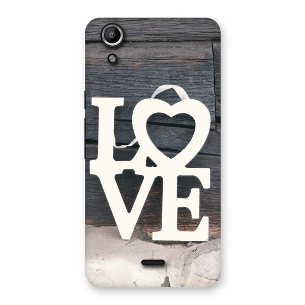 Wood Love Lock Back Case for Micromax Canvas Selfie Lens Q345