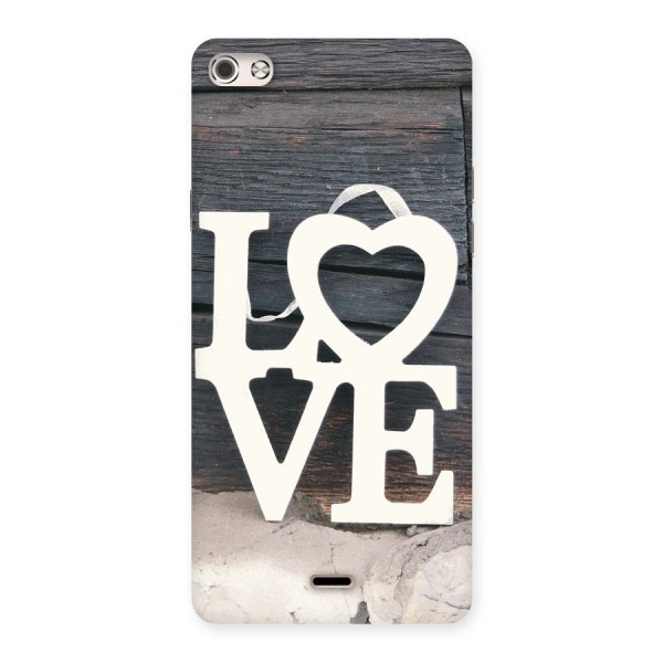 Wood Love Lock Back Case for Micromax Canvas Silver 5