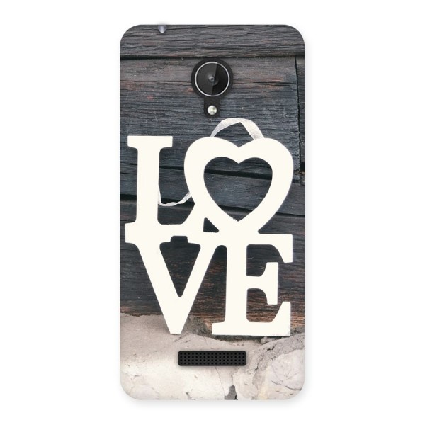 Wood Love Lock Back Case for Micromax Canvas Spark Q380
