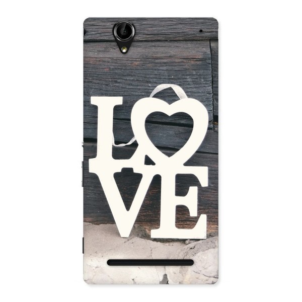 Wood Love Lock Back Case for Sony Xperia T2