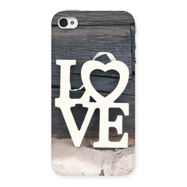 Wood Love Lock Back Case for iPhone 4 4s