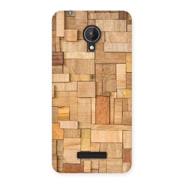 Wooden Blocks Back Case for Micromax Canvas Spark Q380
