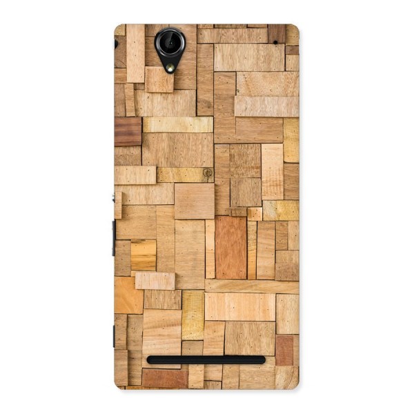 Wooden Blocks Back Case for Sony Xperia T2