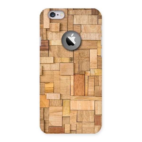 Wooden Blocks Back Case for iPhone 6 Logo Cut