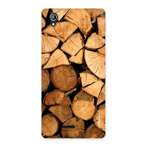 Wooden Logs Back Case for Lava Iris 800