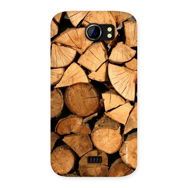 Wooden Logs Back Case for Micromax Canvas 2 A110