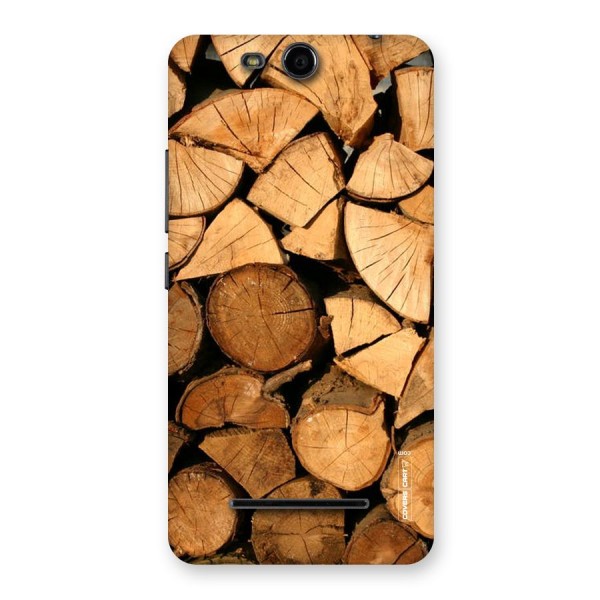 Wooden Logs Back Case for Micromax Canvas Juice 3 Q392