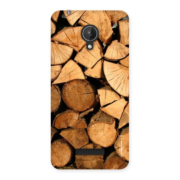 Wooden Logs Back Case for Micromax Canvas Spark Q380