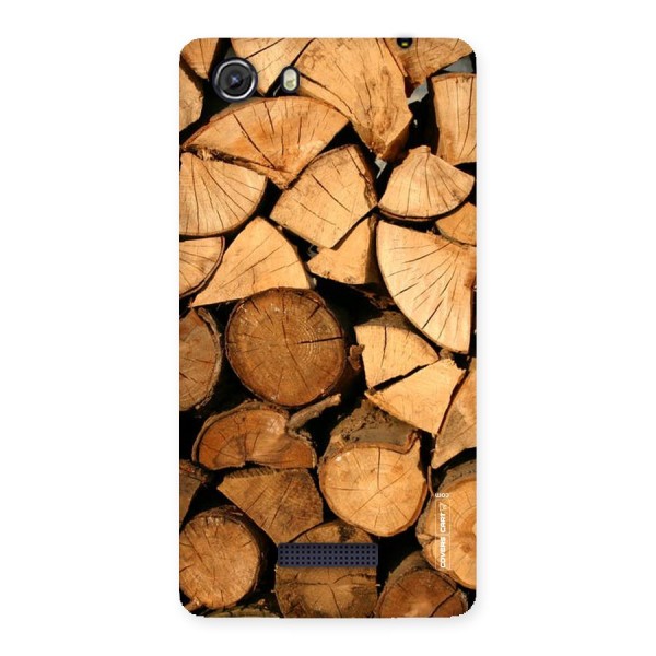 Wooden Logs Back Case for Micromax Unite 3
