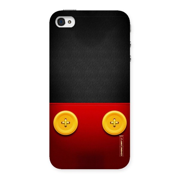 Yellow Button Back Case for iPhone 4 4s