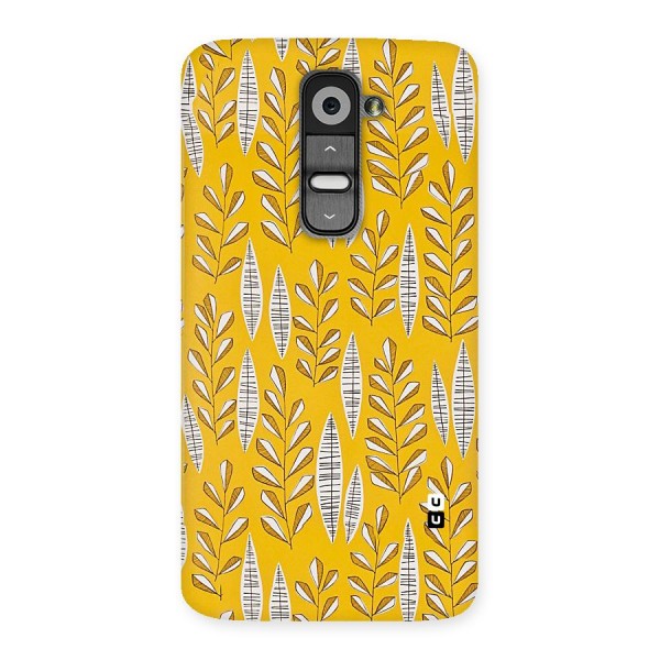 Yellow Leaf Pattern Back Case for LG G2