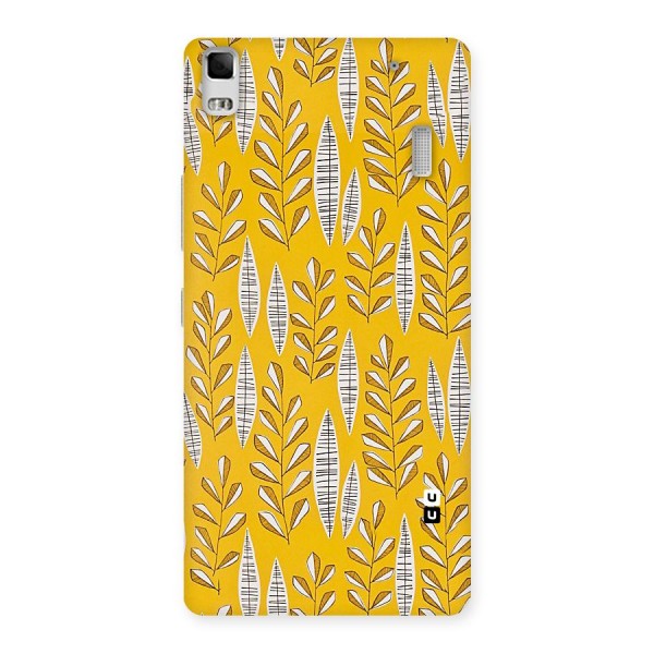 Yellow Leaf Pattern Back Case for Lenovo A7000