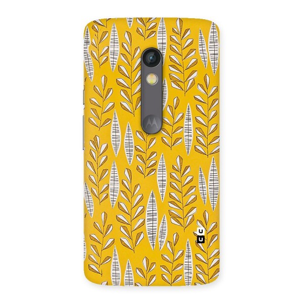 Yellow Leaf Pattern Back Case for Moto X Play