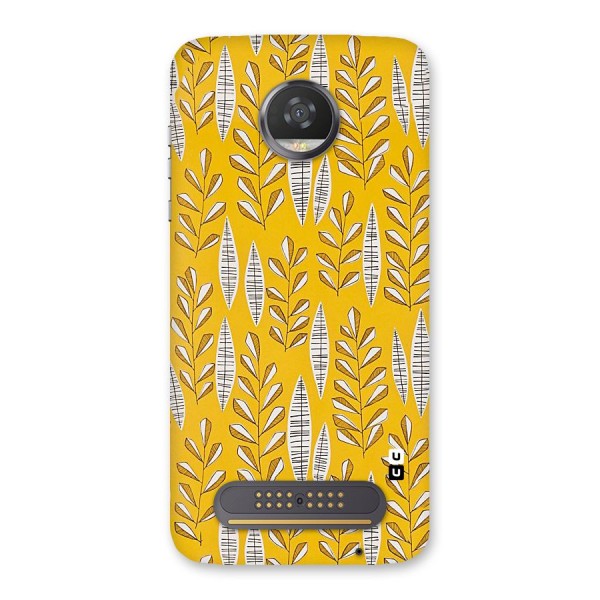 Yellow Leaf Pattern Back Case for Moto Z2 Play