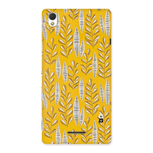 Yellow Leaf Pattern Back Case for Sony Xperia T3