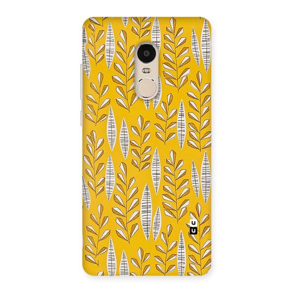 Yellow Leaf Pattern Back Case for Xiaomi Redmi Note 4