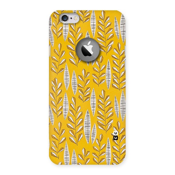 Yellow Leaf Pattern Back Case for iPhone 6 Logo Cut