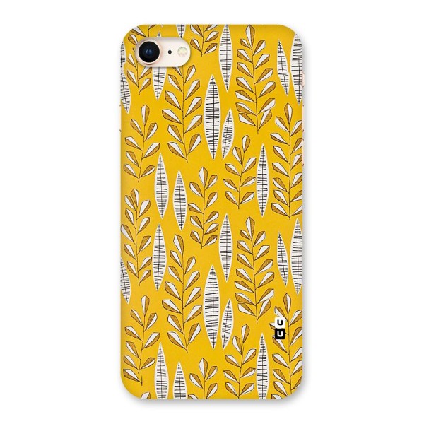 Yellow Leaf Pattern Back Case for iPhone 8