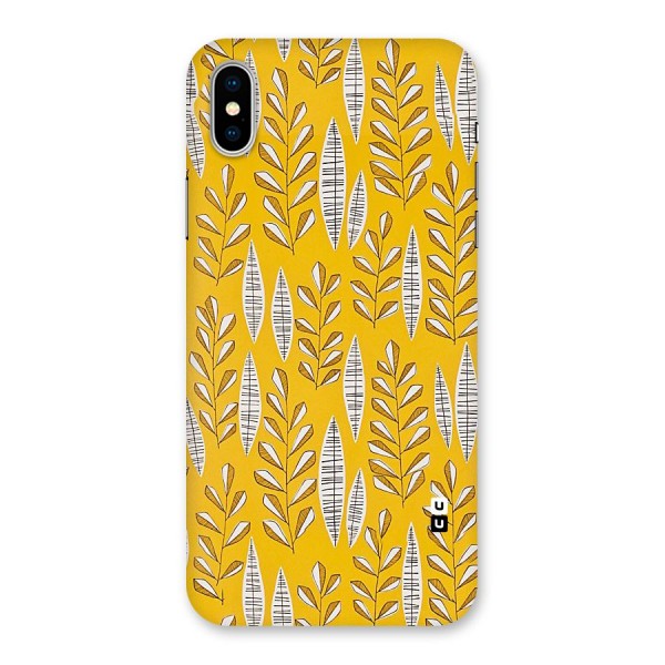 Yellow Leaf Pattern Back Case for iPhone X