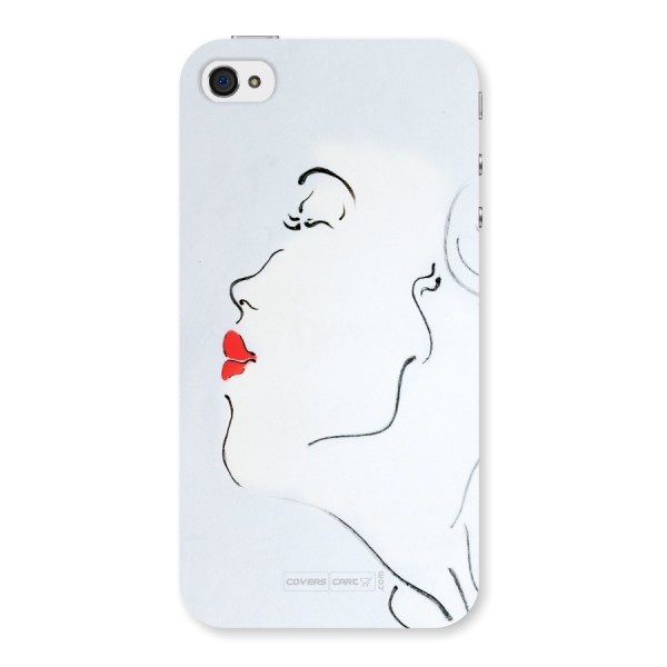 Girl in Red Lipstick Back Case for iPhone 4/4S