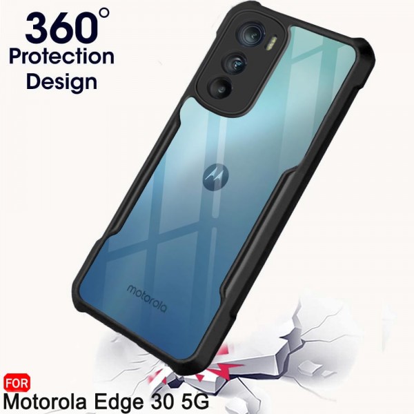 ShockProof Transparent Ultra Hybrid Clear Classic Back Case for Moto Edge 30 5G