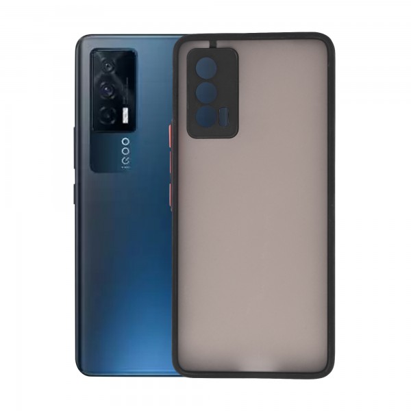 Dark Frosted Translucent Matte (with Raised Camera Protection) Classic Back Case for Vivo iQOO 7 5G