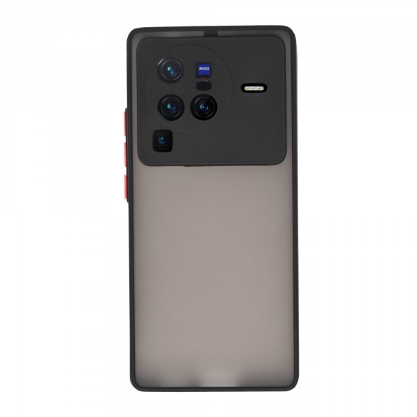 Dark Frosted Translucent Matte (with Raised Camera Protection) Classic Back Case for Vivo X80 Pro