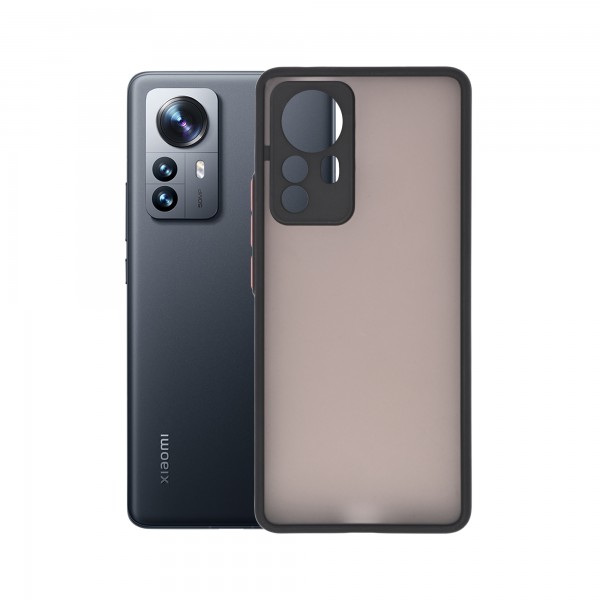Dark Frosted Translucent Matte (with Raised Camera Protection) Classic Back Case for Xiaomi 12 Pro