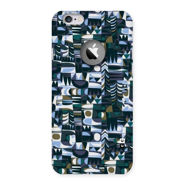 Abstract Blues Back Case for iPhone 6 Logo Cut