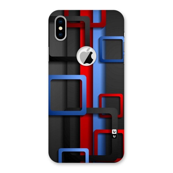 Abstract Box Back Case for iPhone XS Logo Cut