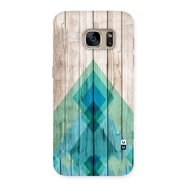 Abstract Green And Wood Back Case for Galaxy S7
