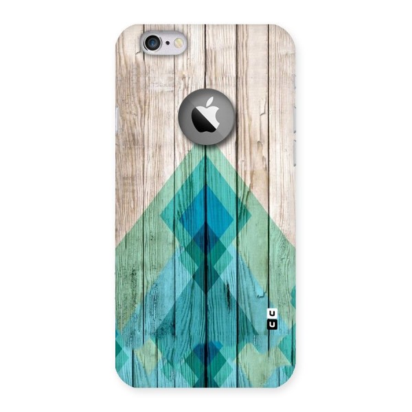 Abstract Green And Wood Back Case for iPhone 6 Logo Cut