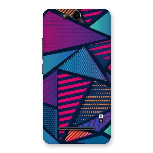 Abstract Lines Polka Back Case for Micromax Canvas Juice 3 Q392