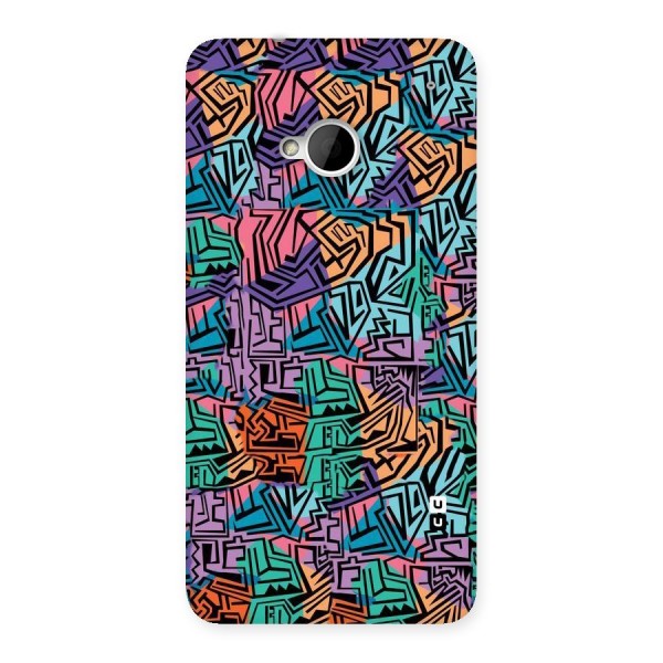 Abstract Lining Colors Back Case for HTC One M7