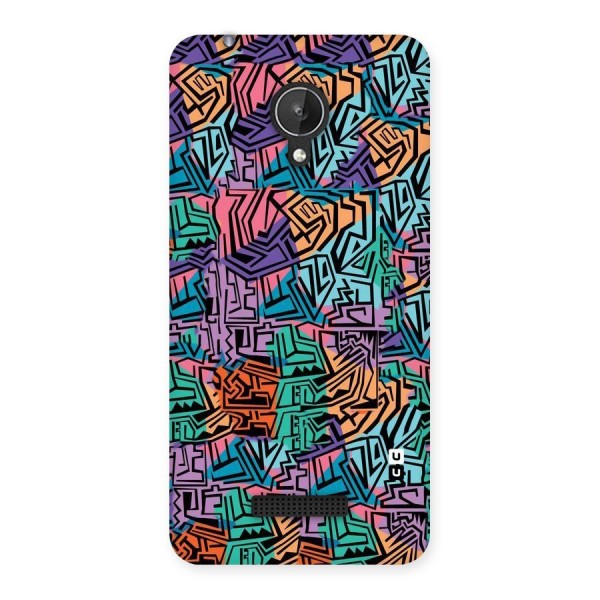 Abstract Lining Colors Back Case for Micromax Canvas Spark Q380