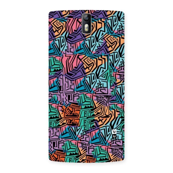 Abstract Lining Colors Back Case for One Plus One