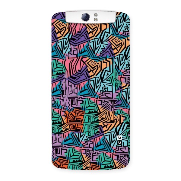 Abstract Lining Colors Back Case for Oppo N1