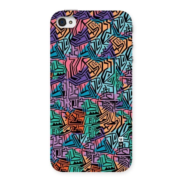 Abstract Lining Colors Back Case for iPhone 4 4s