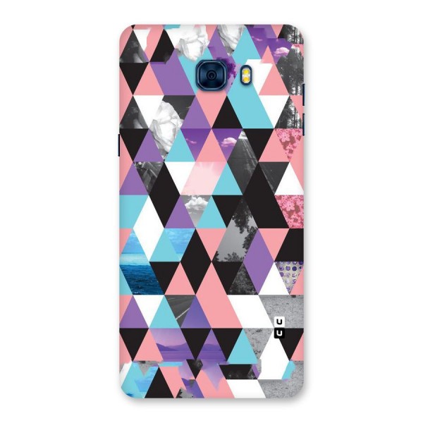 Abstract Splash Triangles Back Case for Galaxy C7 Pro